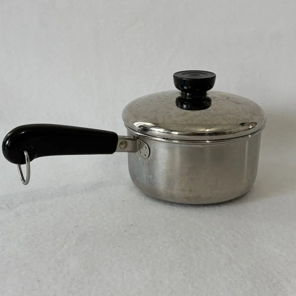 Revere Ware 1 QT Saucepan Pot & Lid Clinton 97C Aluminum Disc Bottom Stainless